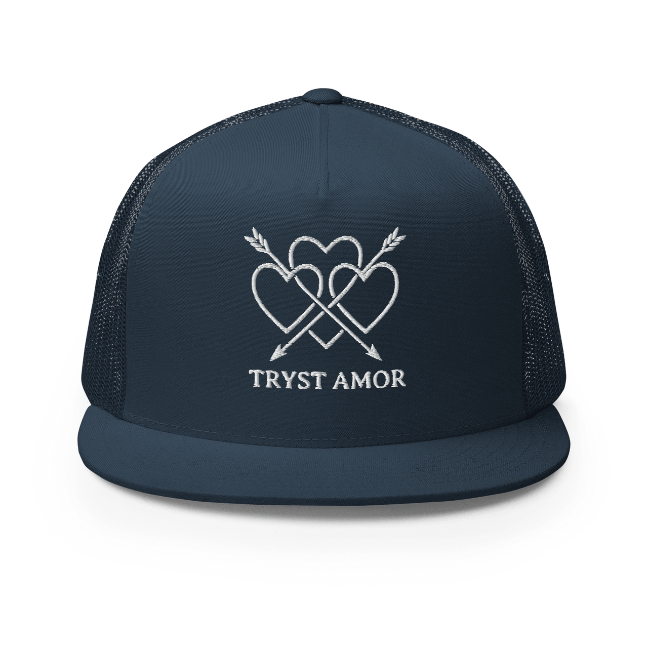 Tryst Amor Flat Bill Trucker Cap - trystamor