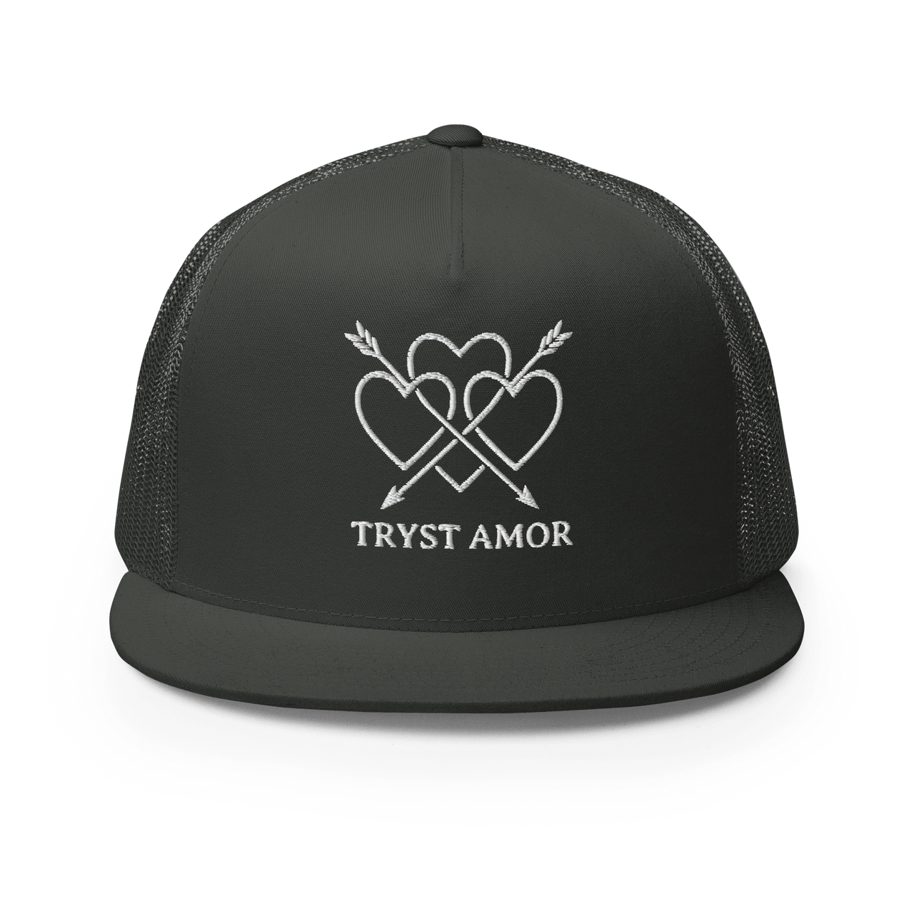 Tryst Amor Flat Bill Trucker Cap - trystamor