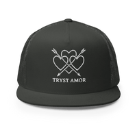 Tryst Amor Flat Bill Trucker Cap - trystamor