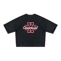Unisex Vintage Wash Boxy Short Sleeve Sweatshirt - trystamor