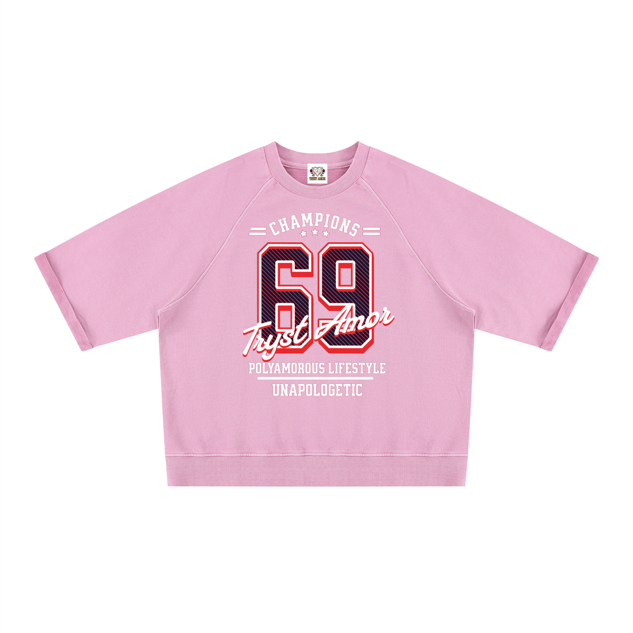 Unisex Vintage Wash Boxy Short Sleeve Sweatshirt - trystamor