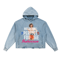 Vintage Washed Frayed-Hem Hoodie - trystamor